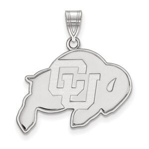Sterling Silver U. of Colorado Large 'CU' Mascot Pendant